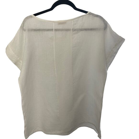 Crisp White Linen Made in Italy Bella Umbra Top, Minimalist, Lagenlook, Boho S - Picture 4 of 6